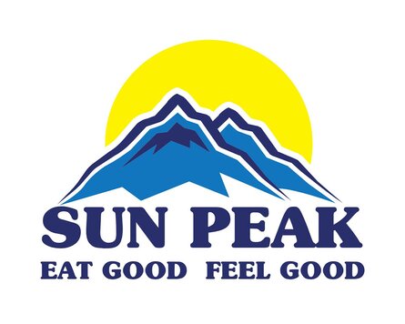 Logo des Bergrestaurant Sun Peak wird geziert von Bergsilhouette und Sonne. | © Davos Klosters Mountains