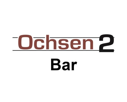 Schwarz-Brauner Schriftzug ziert Logo der Ochsen 2 Bar. | © Davos Klosters Mountains